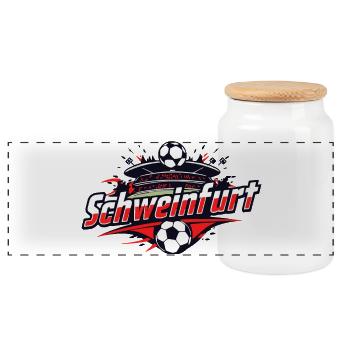 Schweinfurt Football Fan Merchandise Football Fan - Panoramic Cookie Jar with Wooden Lid - white - Front