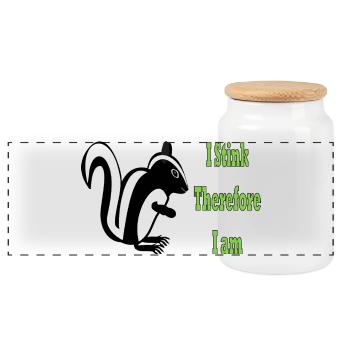 Philosophie Skunk Humoristique Citation Design - Boîte à biscuits avec couvercle en bois - blanc - Devant