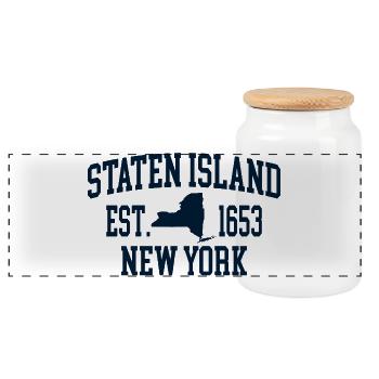 Sport Athletic New York University Vintage - Panoramic Cookie Jar with Wooden Lid - white - Front