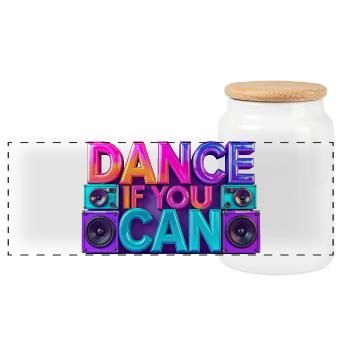 Dance if you can – Tanzen ist wunderbar - Panorama Keksdose mit Holzdeckel - Weiß - Vorne