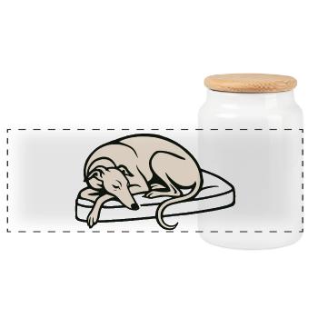 Galgo endormi - Boîte à biscuits avec couvercle en bois - blanc - Devant