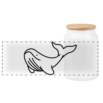 Baleine majestueuse – Design Océan & Bien-être Animal - Boîte à biscuits avec couvercle en bois - blanc - Devant