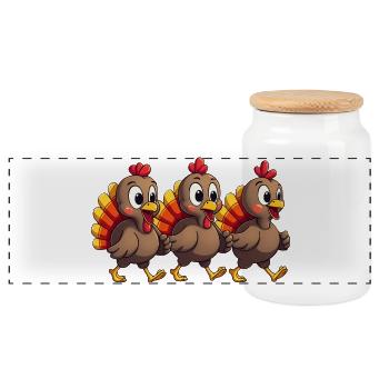 Bébé dinde de Thanksgiving - Boîte à biscuits avec couvercle en bois - blanc - Devant