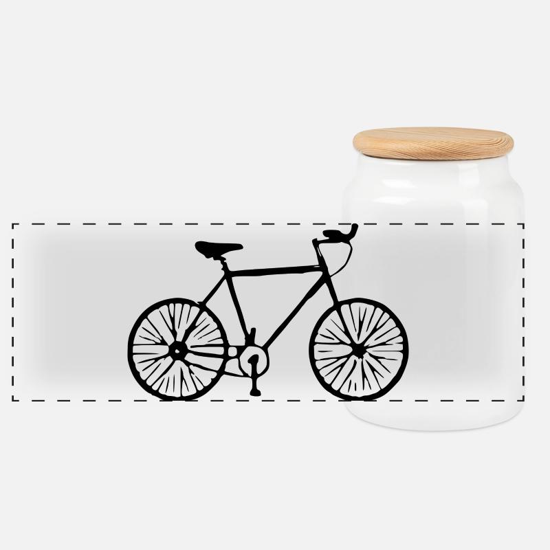 Fahrrad T-shirt Geschenk Radfahrer - Panorama Keksdose mit Holzdeckel - Weiß