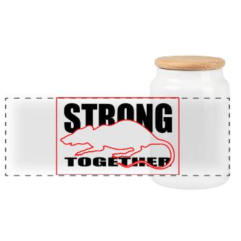 Unity Rongeur Silhouette T-shirt graphique rouge et noir - Boîte à biscuits avec couvercle en bois - blanc - Devant