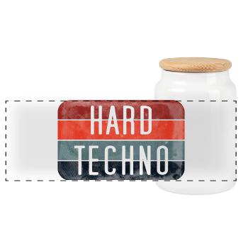 Hard Techno Stripes - Panoramic Cookie Jar with Wooden Lid - white - Front