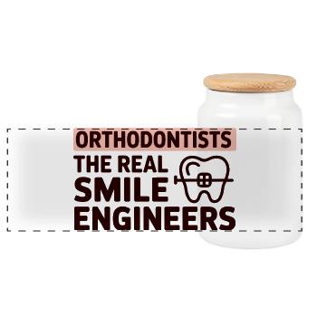 Orthodontistes The Real Smile Engineers Professon - Boîte à biscuits avec couvercle en bois - blanc - Devant