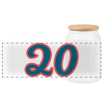 20. 20e ANNIVERSAIRE. ANNIVERSAIRE 20 ANS. 20 ANS. - Boîte à biscuits avec couvercle en bois - blanc - Devant