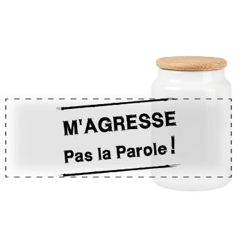 DON'T ATTACK ME THE WORD! - Panoramic Cookie Jar with Wooden Lid - white - Front