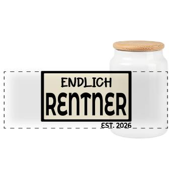 Retraités de la pension 2026 - Adieu collègues - Boîte à biscuits avec couvercle en bois - blanc - Devant