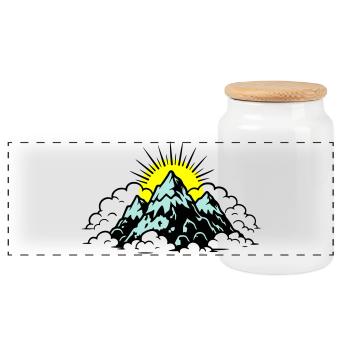Berge Alpen Natur - Panorama Keksdose mit Holzdeckel - Weiß - Vorne