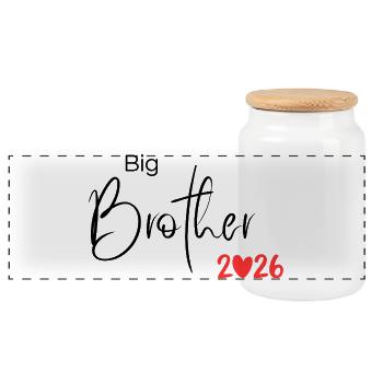 Big Brother 2026 – Proud Big Brother - Panoramic Cookie Jar with Wooden Lid - white - Front