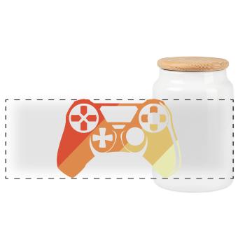 Manette vintage - Boîte à biscuits avec couvercle en bois - blanc - Devant