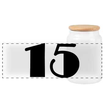 15. 15 YEARS. 15th ANNIVERSARY. 15 YEAR ANNIVERSARY. - Panoramic Cookie Jar with Wooden Lid - white - Front