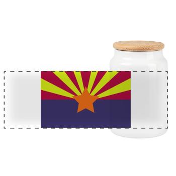 Drapeau de l’Arizona - Boîte à biscuits avec couvercle en bois - blanc - Devant