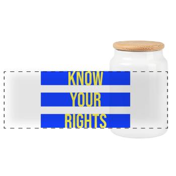 Know Your Rights Aktivismus Gerechtigkeit Freiheit - Panorama Keksdose mit Holzdeckel - Weiß - Vorne
