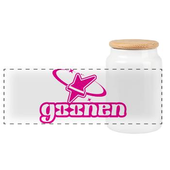 Logo de la galaxie Garden Star - Boîte à biscuits avec couvercle en bois - blanc - Devant