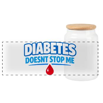 Blood Sugar Insulin Support Type One Pride - Panoramic Cookie Jar with Wooden Lid - white - Front