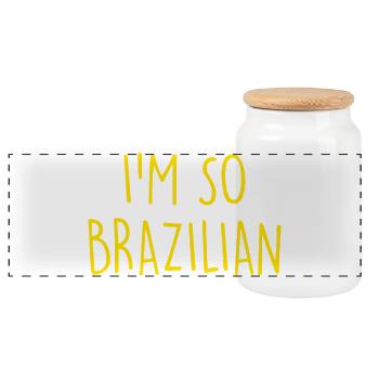 I'm so Brazilian Brazil Brasilien - Panorama Keksdose mit Holzdeckel - Weiß - Vorne