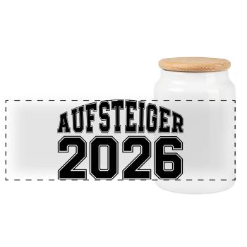 Promoted in 2026 - Panoramic Cookie Jar with Wooden Lid - white - Front