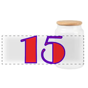 15. 15 YEARS. 15th ANNIVERSARY. 15 YEAR ANNIVERSARY. - Panoramic Cookie Jar with Wooden Lid - white - Front
