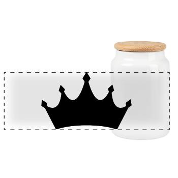Couronne - Boîte à biscuits avec couvercle en bois - blanc - Devant