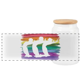 Artistic Swim Team Synchronschwimmen - Panorama Keksdose mit Holzdeckel - Weiß - Vorne