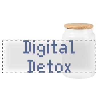 Pixel Grid Digital Toolkit - Panorama Keksdose mit Holzdeckel - Weiß - Vorne