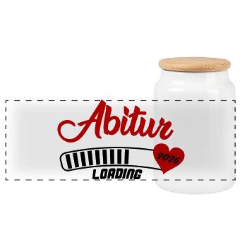 Abitur 2026 Heart Design Shirt - Panoramic Cookie Jar with Wooden Lid - white - Front