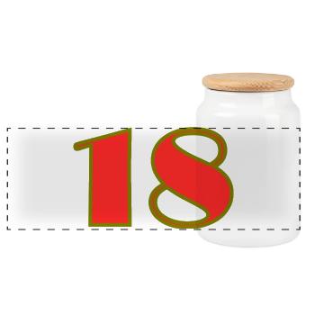 18. 18 YEARS OLD. 18th ANNIVERSARY. 18 BIRTHDAY. - Panoramic Cookie Jar with Wooden Lid - white - Front