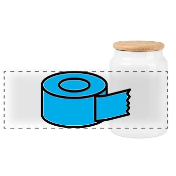 Tape Roll Comic - Boîte à biscuits avec couvercle en bois - blanc - Devant