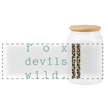 Fox Devil Wild Leopard - Panoramic Cookie Jar with Wooden Lid - white - Front