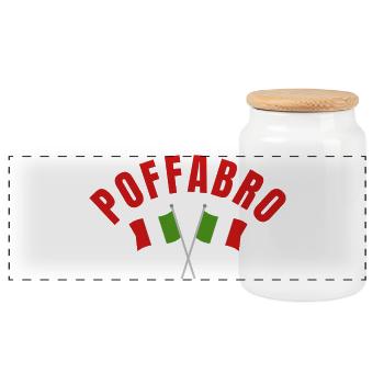 Drapeaux italiens Poffabro - Boîte à biscuits avec couvercle en bois - blanc - Devant