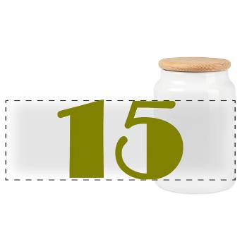 15. 15 YEARS. 15th ANNIVERSARY. 15 YEAR ANNIVERSARY. - Panoramic Cookie Jar with Wooden Lid - white - Front