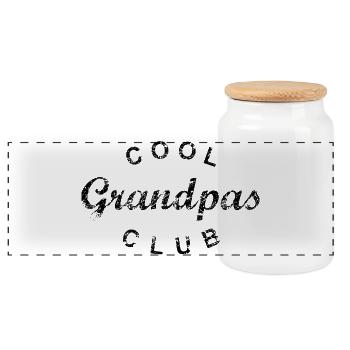 Cool Grandpas Club Opa Geburtstag Vatertag - Panorama Keksdose mit Holzdeckel - Weiß - Vorne