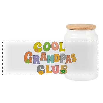 Cool Grandpas Club - Panorama Keksdose mit Holzdeckel - Weiß - Vorne