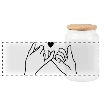 Pinky Promise Beste Freundinnen - Panorama Keksdose mit Holzdeckel - Weiß - Vorne