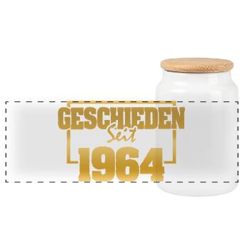 1964 - Panorama Keksdose mit Holzdeckel - Weiß - Vorne