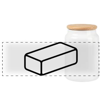 brick - Panoramic Cookie Jar with Wooden Lid - white - Front