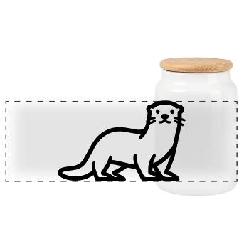 Otter - Panorama Keksdose mit Holzdeckel - Weiß - Vorne