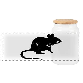 Rat - Panoramic Cookie Jar with Wooden Lid - white - Front