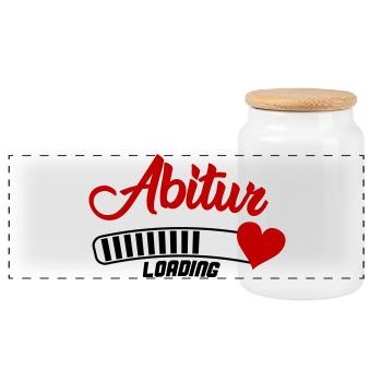 Écriture cardiaque Abitur - Boîte à biscuits avec couvercle en bois - blanc - Devant