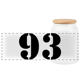 93 - Panoramic Cookie Jar with Wooden Lid - white - Front