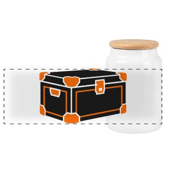 Bicycle Transport Box Graphic - Panoramic Cookie Jar with Wooden Lid - white - Front