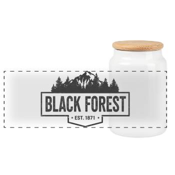 Insigne vintage de la Forêt-Noire | Forêt-Noire - Boîte à biscuits avec couvercle en bois - blanc - Devant