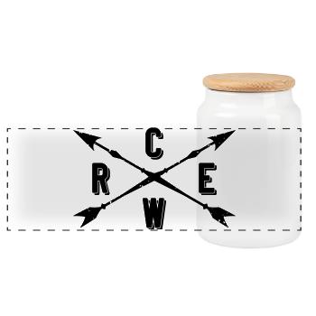 Crew Arrows - Panoramic Cookie Jar with Wooden Lid - white - Front