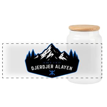 Djerdjer_Alayen_2 - Panoramic Cookie Jar with Wooden Lid - white - Front