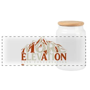 More Elevation Hiking - Panoramic Cookie Jar with Wooden Lid - white - Front