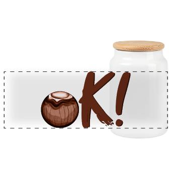 OK Noix de Noix de Noix de Jour - Boîte à biscuits avec couvercle en bois - blanc - Devant