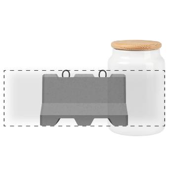 Beton-Straßenbarriere-Symbol - Panorama Keksdose mit Holzdeckel - Weiß - Vorne